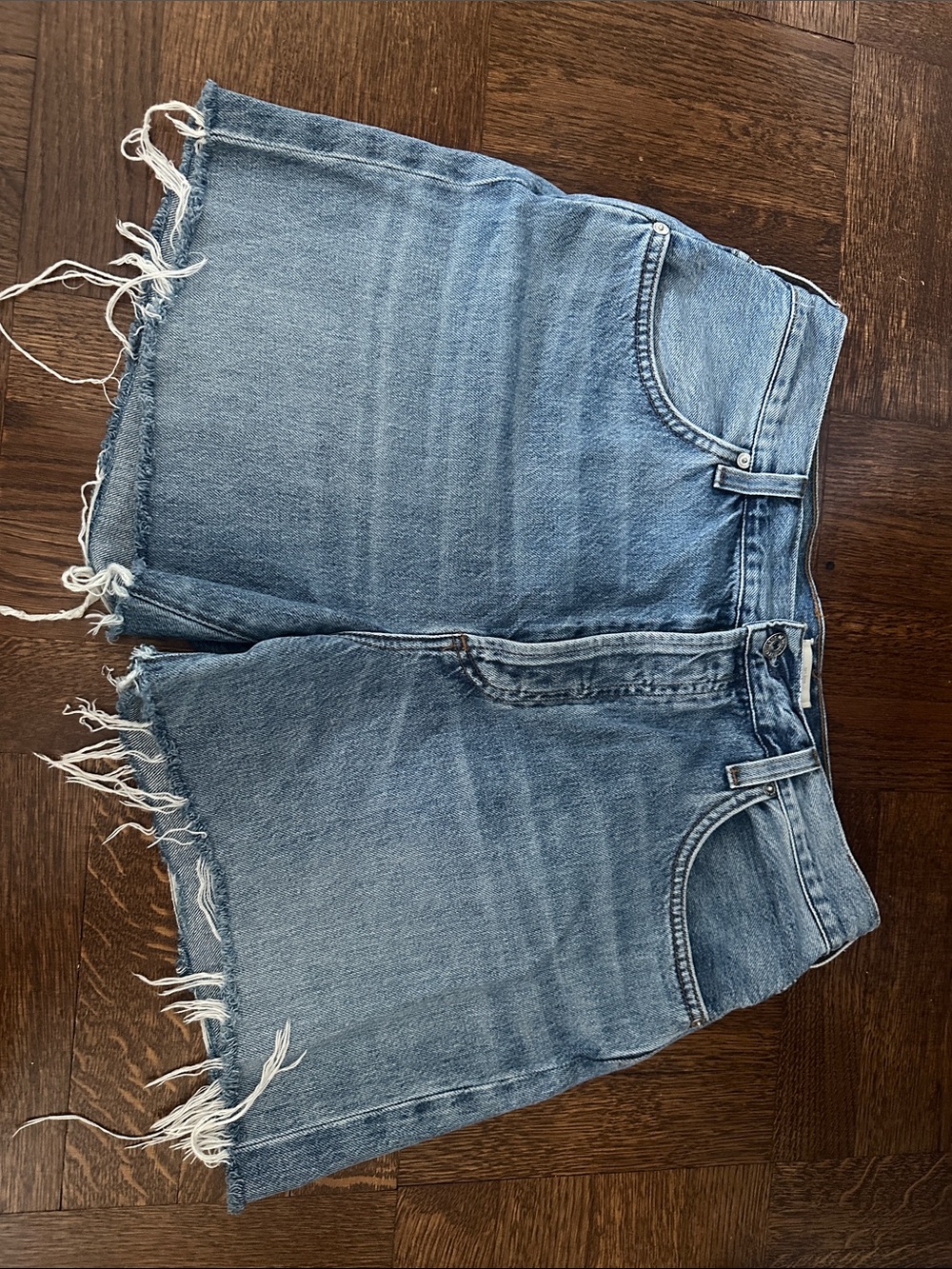 Citizens Of Humanity Light Blue Frayed Denim Shorts